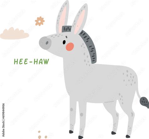 Donkey saying hee-haw. Cute farm animal talking Stock Vector | Adobe Stock