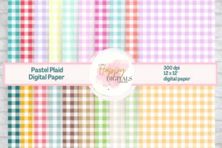 Pastel Plaid Digital Paper Pack Graphic By Happy Digitals Co Creative