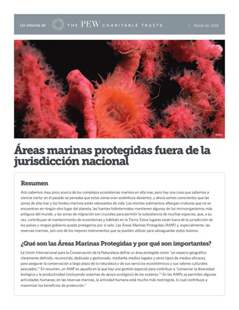 Reas Marinas Protegidas Fuera De La Jurisdicci N Nacional