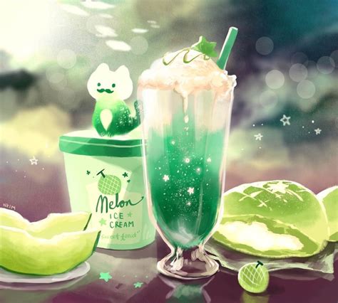 Melon Cream 02 An Art Print By Nadia Kim In 2022 Cute Food Art Cute