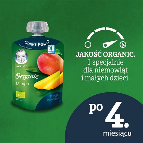 Gerber Organic Deserek W Tubce Mango Dla Niemowl T Po Miesi Cu X G