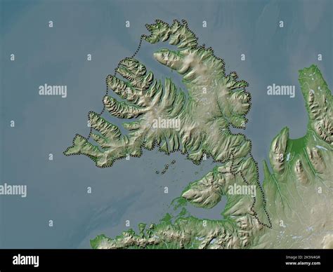 Vestfirir Regi N De Islandia Mapa De Altura Coloreado En Estilo Wiki