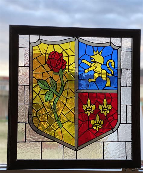 Beauty and the Beast stained glass : r/StainedGlass