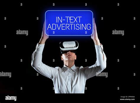 Text sign showing In Text Advertising. Word Written on advertisement on ...