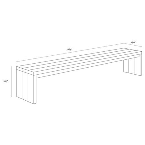 Sunpan Viga Coastal Beach Natural Teak Wood Outdoor Dining Bench