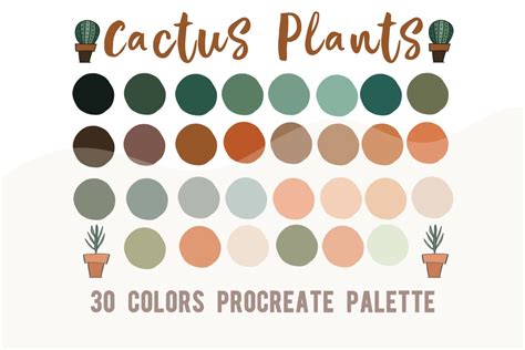 Cactus Plants Color Palette Set For Procreate Ipad Digital Etsy