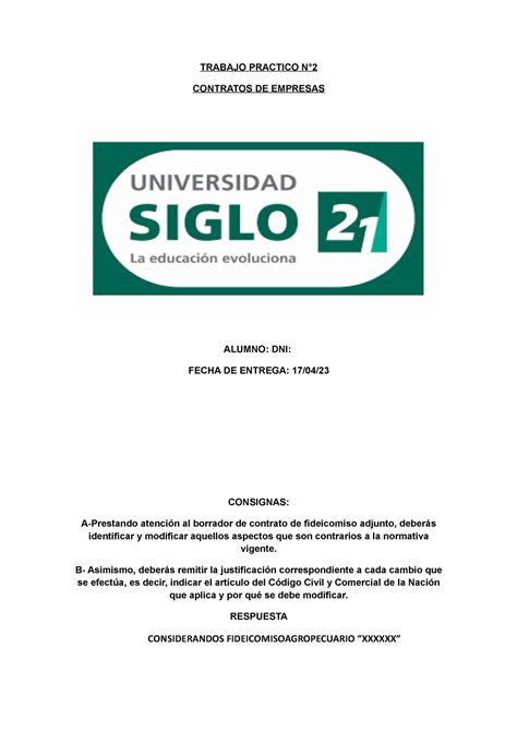 Trabajo Practico N Contratos De Empresa Trabajo Practico N