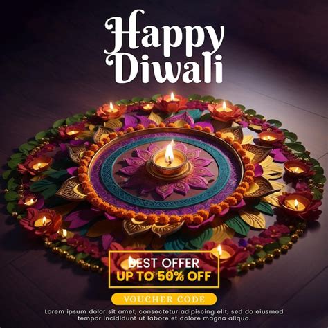 Feliz fondo del festival indio diwali con velas celebración del