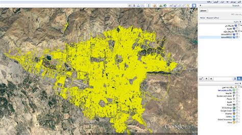 آمار جمعیتی سال 1390 شهر تهران برروی نقشه، گوگل ارث وفایل اکسل