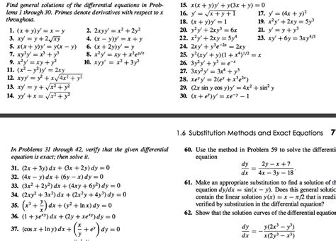 Solved Find General Solutions Of The Differential Equations Chegg