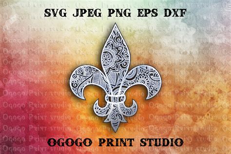 3d Layered Fleur De Lis Svg Mandala Svg Zentangle Svg 1129562 Cut