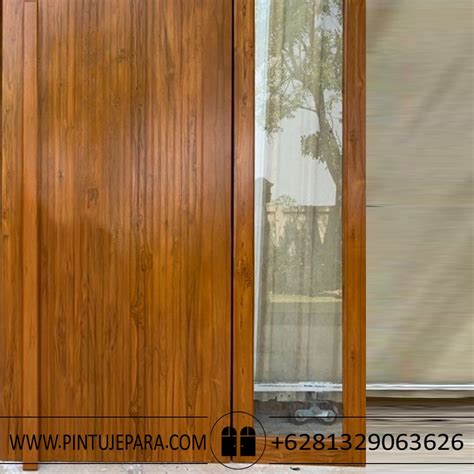 Jual Daun Pintu Minimalis Double Kayu Jati 2 Frame Jendela PJ 110