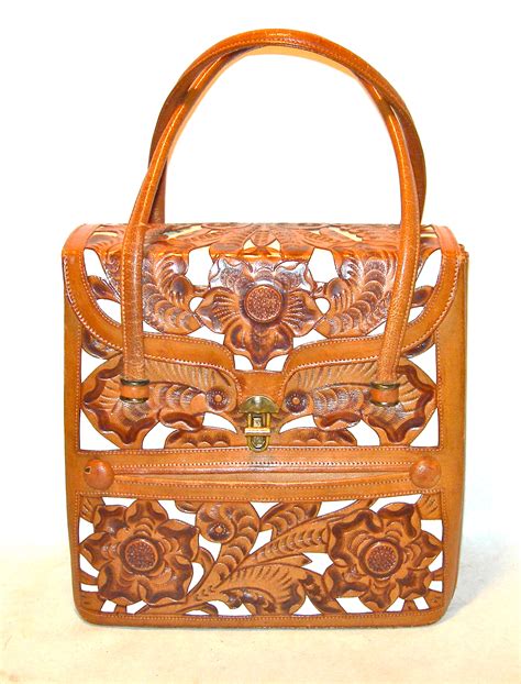 Vintage Mexican Tooled Leather Purse Nvision Cincinnati