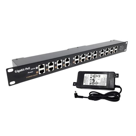 Buy Poe Injector 12 Port Gigabit Passive Midspan Injector With 48v