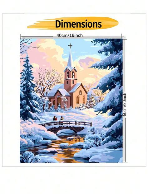 White Snow Cathedral 2024 Easy Start DIY Digital Oil Painting Zero