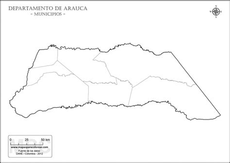 Mapa De Arauca Colombia Departamento Con Municipios Y Ciudades