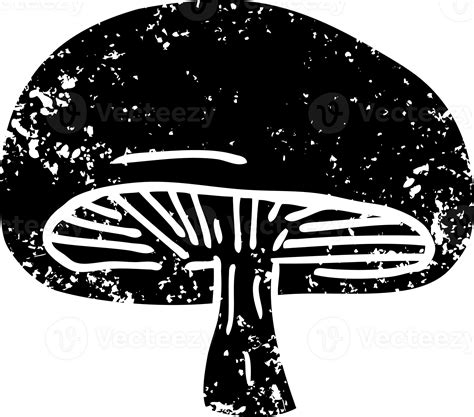 Line Drawing Cartoon Mushroom Distressed Icon 45439267 Png