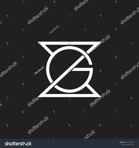 Abstract Letter Zg Linked Overlapping Line Stock Vector Royalty Free