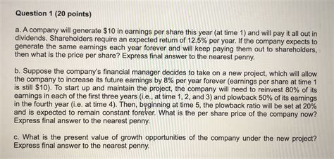 Solved Question 1 20 ﻿points A ﻿a Company Will Generate