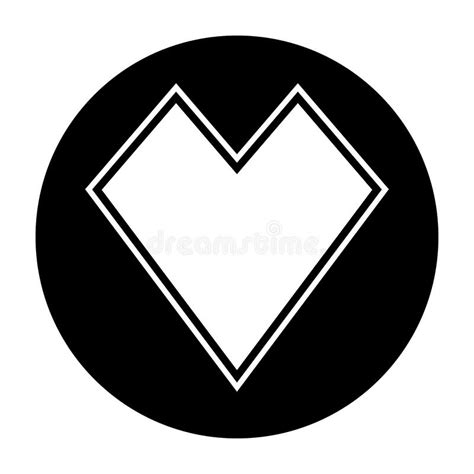 Heart Icon Black And White Vector Illustration Stock Vector