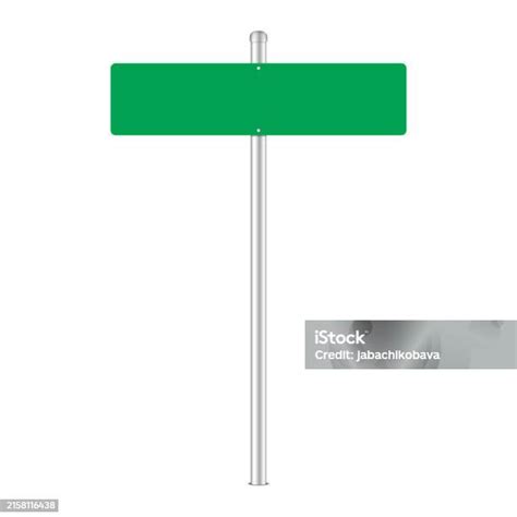 Blank Green Freeway Sign Isolated Stock Illustration Download Image