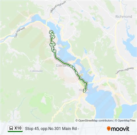 X Route Schedules Stops Maps Hobart City Updated