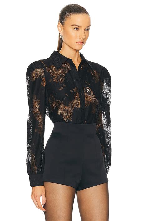 L Agence Jenica Lace Blouse In Black Fwrd