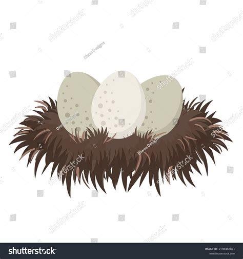 Eggs Nest Flat Vector Illustration Clipart Stock Vector (Royalty Free ...