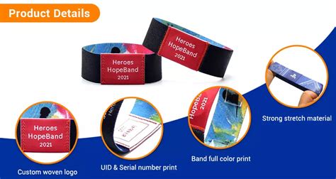 Vip Member Elastic Stretch Woven Rfid Enabled Wristband