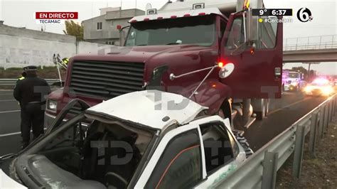 Tráiler choca contra automóvil en Tecámac hay tres lesionados