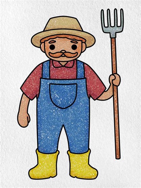 How to Draw a Farmer - HelloArtsy