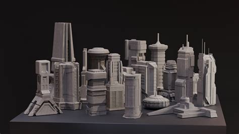 Artstation Futuristic City Building Kit Resources