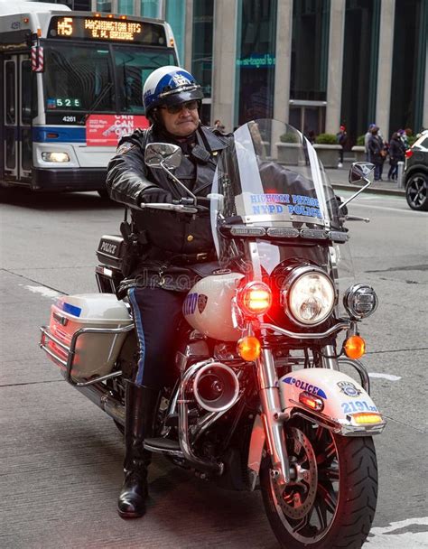 NYPD Highway Patrol Officers on Motorcycles Providing Security in ...