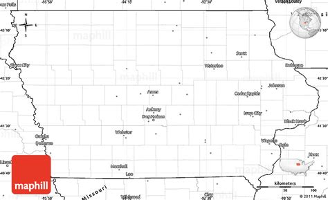 Blank Simple Map Of Iowa