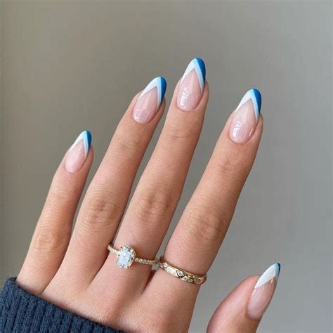 💙blue French Tip Nails Decoded In 2023 Season💙💋 By Nailkicks Medium