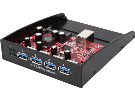 Usb 3 0 Front Panel 4 Port Hub With 3 5 5 25 Inch Bay 35bayusb3s4