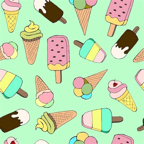 Patrón sin fisuras helados dibujados a mano sobre un fondo verde