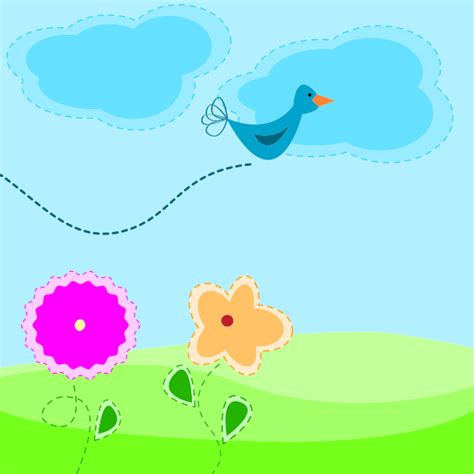 Cartoon spring scenery vector illustration | Free SVG