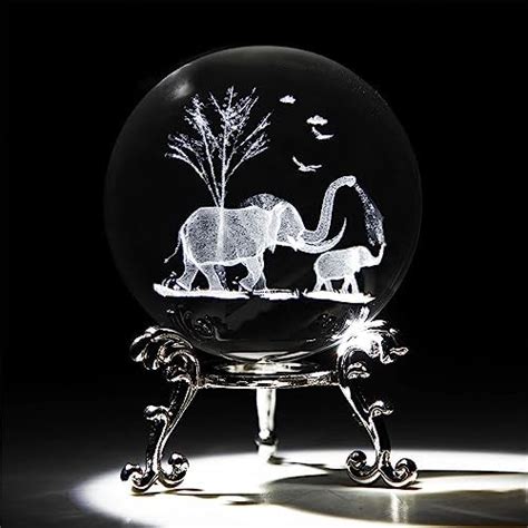 Amazon 2⅜ inches Elephant Crystal Ball with Stand 3D Laser