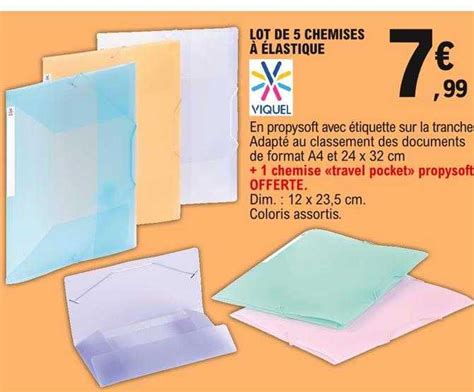 Promo Lot De 5 Chemises à élastique Viquel chez E Leclerc iCatalogue fr