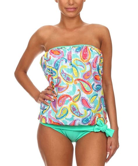 Look At This Zulilyfind Daisy Teal Paisley Bandeau Blouson Tankini