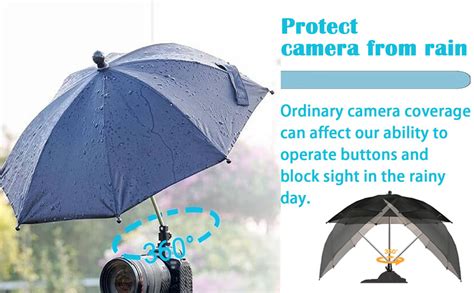 Fulodier Camera Hot Shoe Umbrella Dslr Rain Cover Protector Sunshade For Canon Eos