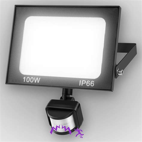 Ankishi Security Lights Outdoor Motion Sensor 100W LED Floodlight With