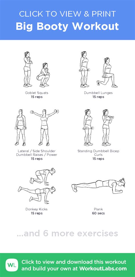 Big Booty Workout Click To View And Print This Illustrated Exercise