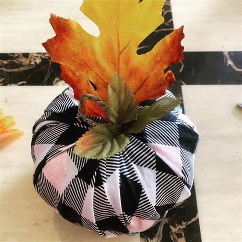 Dollar Tree Fabric Covered Pumpkins No Glue Buffalo Check