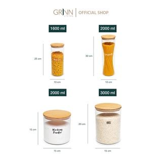 Jual Grinn Living Neron Jar Toples Kaca Tutup Kayu Bambu Untuk