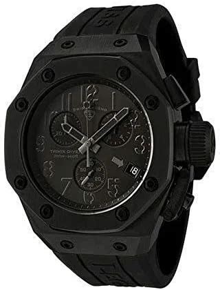 Swiss Legend Men S Blk Diver Chronograph Watch With Silicone