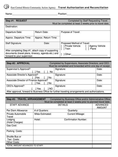 Fillable Online Comaction Travel Authorization Formdoc Comaction Fax