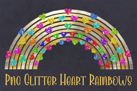 Glitter Rainbow Valentines Day Clipart Graphic By Graphic Wanderings