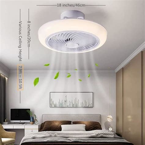 JZC Plafonnier RGB Avec Ventilateur LED Ventilateurs De Plafond Avec